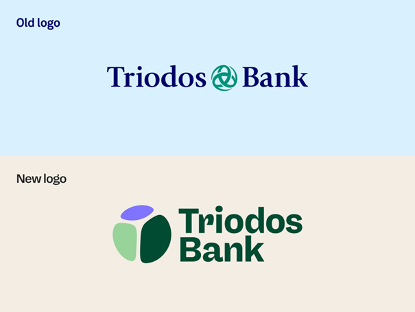 Triodos Bank oud en nieuw logo